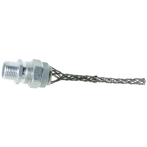 Pass & Seymour Deluxe Series Meshed Strain Relief Cord Connectors Male Connector 1/2 in 0.310 - 0.375 in Closed Mesh, Multi-weave