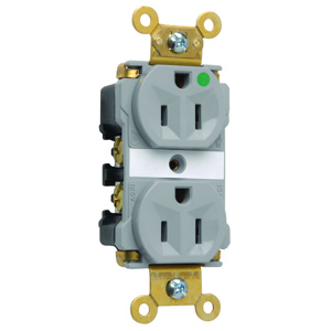 Pass & Seymour 8200 Series Duplex Receptacles 15 A 125 V 2P3W 5-15R Hospital Gray