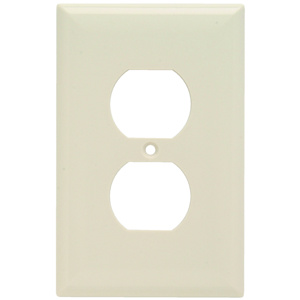 Pass & Seymour Midsized Duplex Wallplates 1 Gang Light Almond Plastic Device