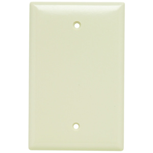 Pass & Seymour Midsized Blank Wallplates 1 Gang Light Almond Plastic Box