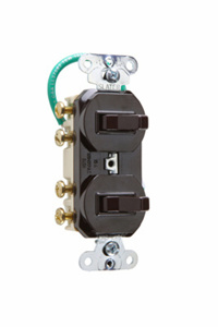 693-G COMB-DV 2TGL 3WY 15A 120/277V BRN