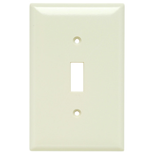 Pass & Seymour Midsized Toggle Wallplates 1 Gang Light Almond Plastic Device