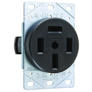 Pass & Seymour 3870 Series Power Outlets 60 A 120 V 4P4W 18-60R Commercial Black