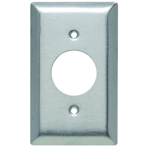 Pass & Seymour Standard Round Hole Wallplates 1 Gang 1.406 in Metallic Stainless Steel 430 Device