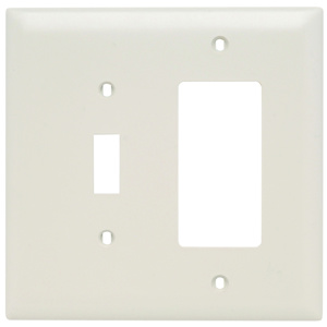 Pass & Seymour Oversized Decorator Toggle Wallplates 2 Gang Light Almond Nylon Device