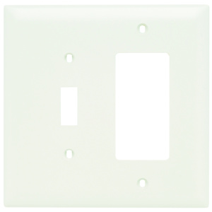 Pass & Seymour Oversized Decorator Toggle Wallplates 2 Gang White Nylon Device