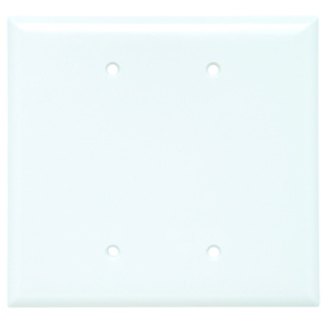 Pass & Seymour Oversized Blank Wallplates 2 Gang White Plastic Box
