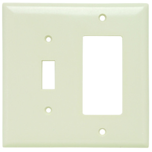 Pass & Seymour Midsized Decorator Toggle Wallplates 2 Gang Light Almond Plastic Device