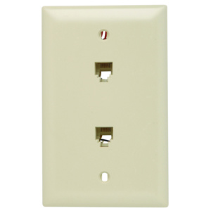 Pass & Seymour Standard Telephone Faceplates 2 RJ11/RJ14 Ivory