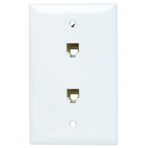 Pass & Seymour Standard Telephone Faceplates 2 RJ11/RJ14 White