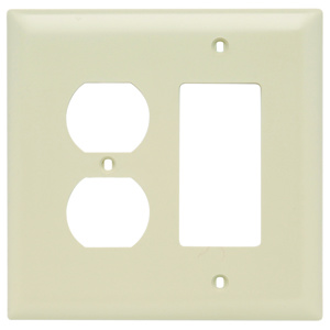 Pass & Seymour Oversized Decorator Duplex Wallplates 2 Gang Ivory Nylon Device