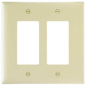 Pass & Seymour Oversized Decorator Wallplates 2 Gang Ivory Nylon Device