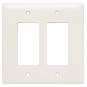 Pass & Seymour Oversized Decorator Wallplates 2 Gang Light Almond Nylon Device