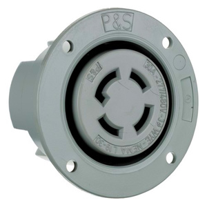 Pass & Seymour Turnlok® Series Locking Flanged Receptacles 30 A 277/480 V 4P4W L19-30R