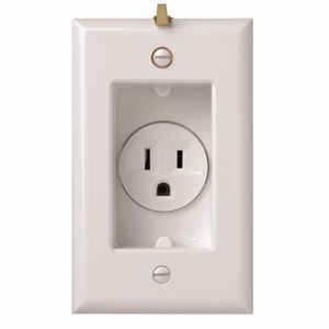 Pass & Seymour S3713 Series Clock Hanger Receptacles 15 A 125 V 2P3W 5-15R Commercial White