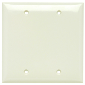 Pass & Seymour Standard Blank Wallplates 2 Gang Light Almond Plastic Box