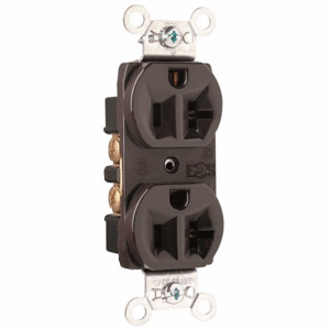 Pass & Seymour CRB5000 Series Duplex Receptacles 20 A 125 V 2P3W 5-20R Commercial Brown