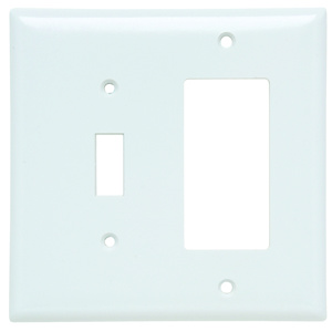 Pass & Seymour Midsized Decorator Toggle Wallplates 2 Gang White Plastic Device