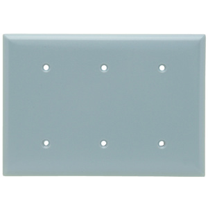 Pass & Seymour Standard Blank Wallplates 3 Gang Gray Plastic Box