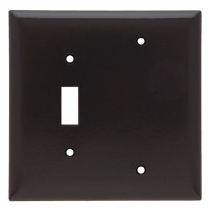 Pass & Seymour Midsized Blank Toggle Wallplates 2 Gang Brown Plastic Device