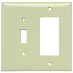 Pass & Seymour Midsized Decorator Toggle Wallplates 2 Gang Ivory Plastic Device