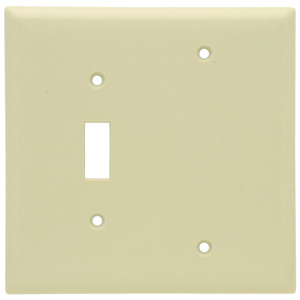 Pass & Seymour Midsized Blank Toggle Wallplates 2 Gang Ivory Plastic Device