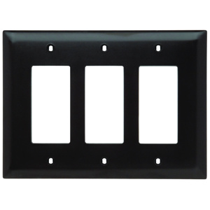 Pass & Seymour Oversized Decorator Wallplates 3 Gang Brown Nylon Device