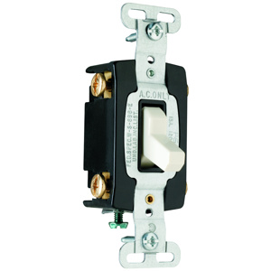 Pass & Seymour 4-Way, DPST Toggle Light Switches 15 A 120/277 V Light Almond