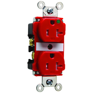 Pass & Seymour TR63-H Series Duplex Receptacles 20 A 125 V 2P3W 5-20R Hospital Tamper-resistant Red