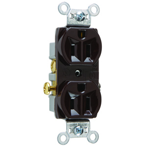 Pass & Seymour CR15 Series Duplex Receptacles 15 A 125 V 2P3W 5-15R Commercial Brown