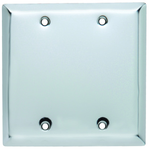 Pass & Seymour Standard Blank Wallplates 2 Gang Chrome Chrome Box