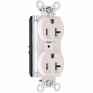 Pass & Seymour PT5362 Series Duplex Receptacles 20 A 125 V 2P3W 5-20R Commercial PlugTail® White