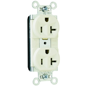 Pass & Seymour PT5362 Series Duplex Receptacles 20 A 125 V 2P3W 5-20R Commercial PlugTail® Light Almond