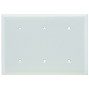 Pass & Seymour Standard Blank Wallplates 3 Gang White Plastic Strap