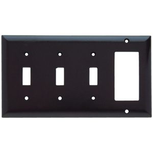 Pass & Seymour Standard Decorator Toggle Wallplates 4 Gang Brown Plastic Device