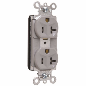 Pass & Seymour PT5362 Series Duplex Receptacles 20 A 125 V 2P3W 5-15R Commercial PlugTail® Gray