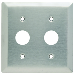 Pass & Seymour Standard Round Hole Wallplates 2 Gang 0.906 in Metallic Stainless Steel 302/304 Device