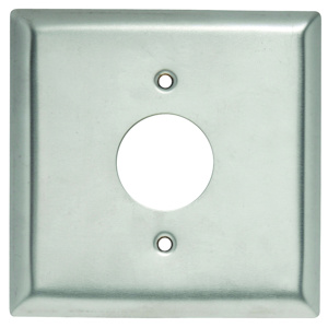 Pass & Seymour Standard Round Hole Wallplates 2 Gang 1.406 in Metallic Stainless Steel 302/304 Device