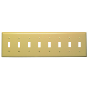 Pass & Seymour Standard Toggle Wallplates 8 Gang Ivory Stainless Steel 302/304 Device