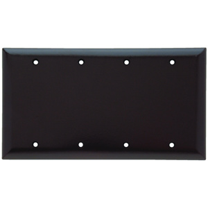 Pass & Seymour Standard Blank Wallplates 4 Gang Brown Plastic Box