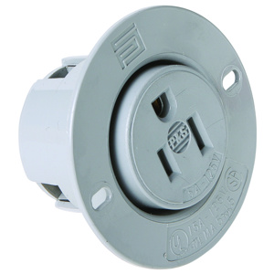 Pass & Seymour 5279 Flanged Receptacles 15 A 125 V 2P3W 5-15R Commercial Gray