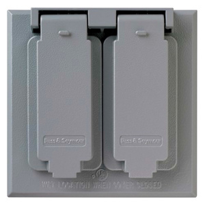 Pass & Seymour CA Series Weatherproof Outlet Box Covers Aluminum Die Cast 2 Gang Gray
