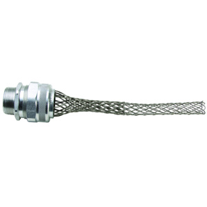 Pass & Seymour Deluxe Series Meshed Strain Relief Cord Connectors Male Connector 1-1/4 in 1.000 - 1.125 in Closed Mesh, Multi-weave