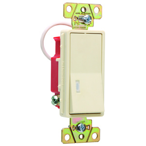 Pass & Seymour SPST Rocker Light Switches 20 A 120 V Ivory