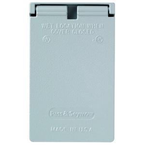 Pass & Seymour CA Series Weatherproof Outlet Box Covers 4-9/16 in x 2-13/16 in Aluminum Die Cast Gray