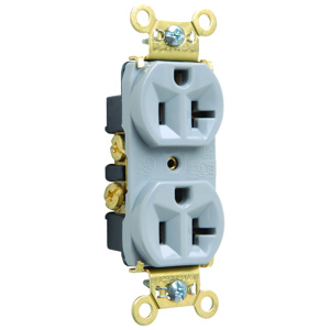 Pass & Seymour PS5362 Series Duplex Receptacles 20 A 125 V 2P3W 5-20R Commercial Gray