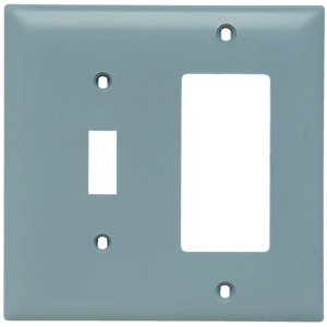 Pass & Seymour Standard Decorator Toggle Wallplates 2 Gang Gray Nylon Device