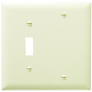 Pass & Seymour Standard Blank Toggle Wallplates 2 Gang Light Almond Nylon Device