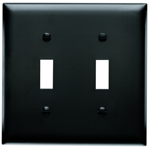Pass & Seymour Standard Toggle Wallplates 2 Gang Black Nylon Device