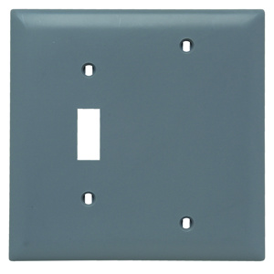 Pass & Seymour Standard Blank Toggle Wallplates 2 Gang Gray Nylon Device